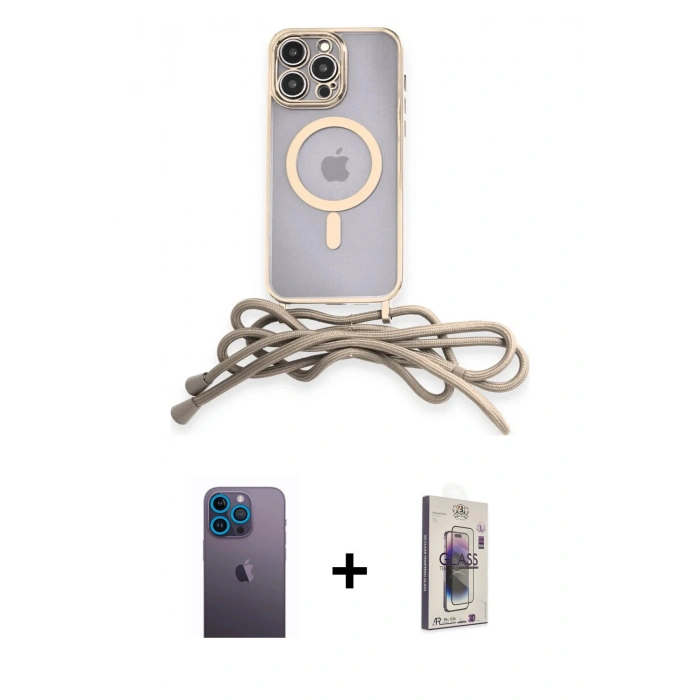 MARSİLYAN™- iPhone 13 Pro Max Kılıf Eksen Özel Seri - Siyah Bilvis 3D Cam Ekran Koruyucu + Neon Fosforlu Kamera Lens - MI