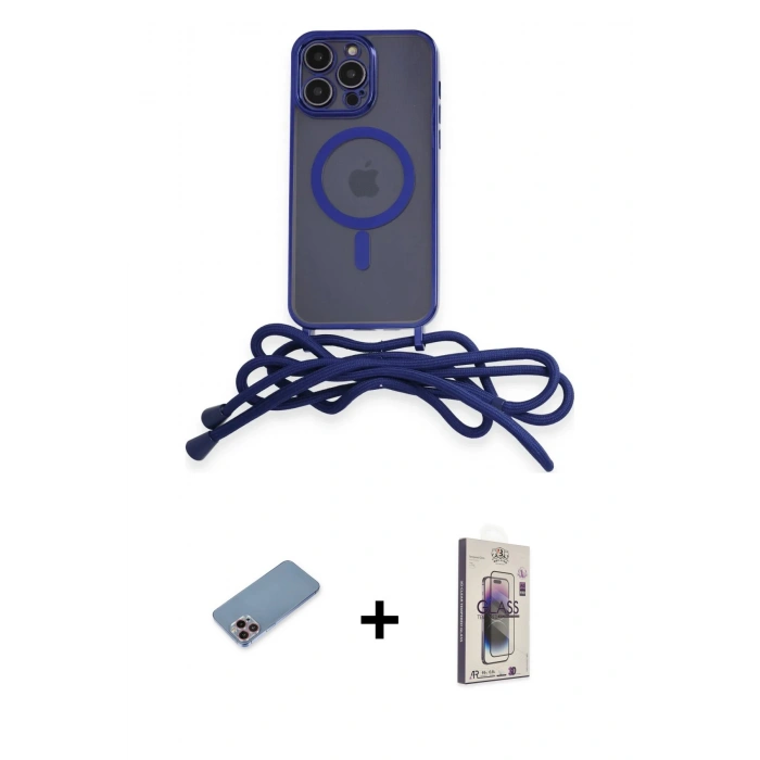 MARSİLYAN™- iPhone 13 Pro Max Kılıf Eksen Özel Seri - Siyah Bilvis 3D Cam Ekran Koruyucu + Pembe Shine Kamera Lens Koruma Cam