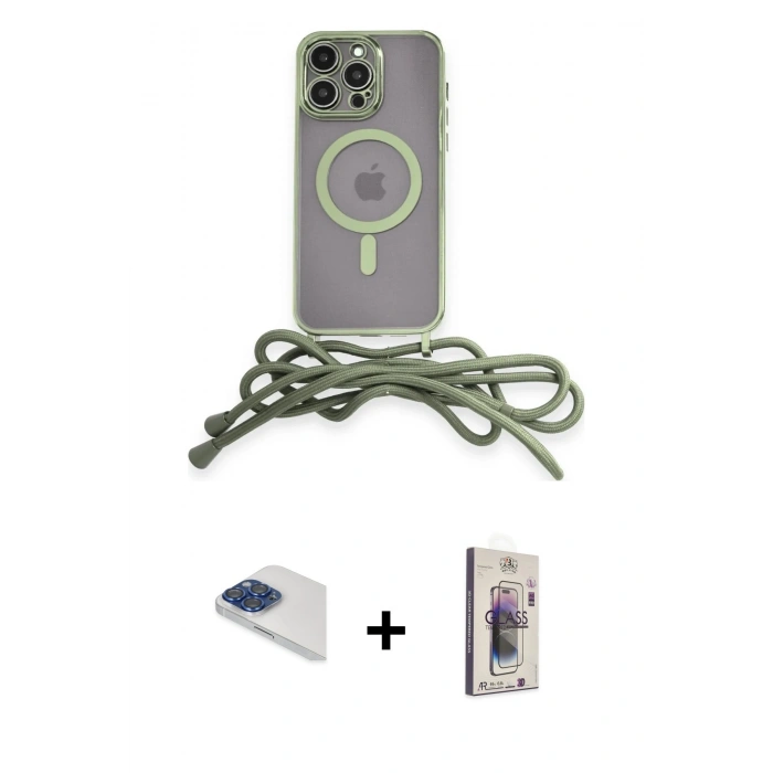 MARSİLYAN™- iPhone 13 Pro Max Kılıf Eksen Özel Seri - Siyah Bilvis 3D Cam Ekran Koruyucu + Pers Alüminyum Kamera Lens - LT