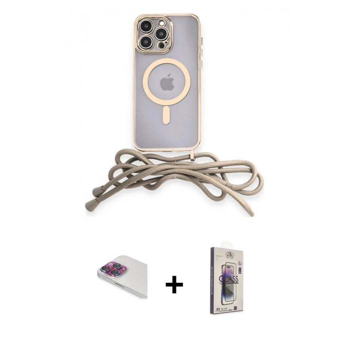 MARSİLYAN™- iPhone 13 Pro Max Kılıf Eksen Özel Seri - Siyah Bilvis 3D Cam Ekran Koruyucu + Pers Alüminyum Kamera Lens - GI