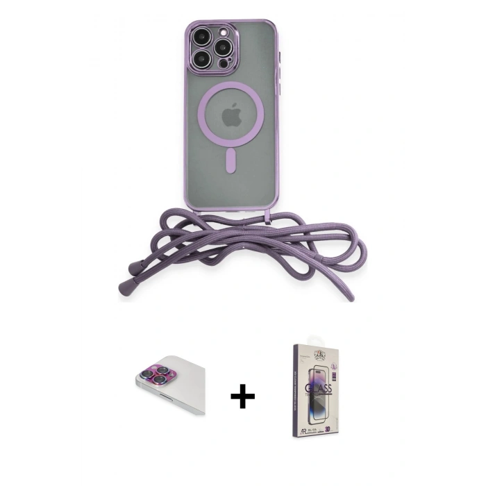 MARSİLYAN™- iPhone 13 Pro Max Kılıf Eksen Özel Seri - Siyah Bilvis 3D Cam Ekran Koruyucu + Pers Alüminyum Kamera Lens - GI