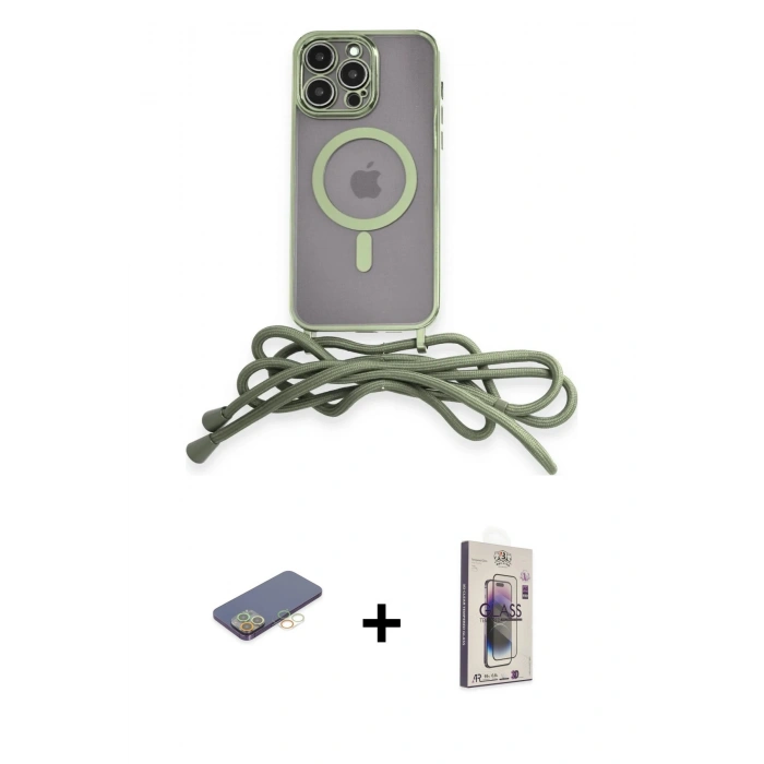 MARSİLYAN™- iPhone 13 Pro Max Kılıf Eksen Özel Seri - Siyah Bilvis 3D Cam Ekran Koruyucu + Renkli Kamera Lens Koruma Cam - SI