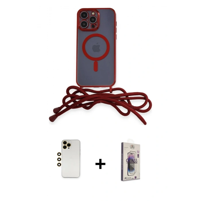 MARSİLYAN™- iPhone 13 Pro Max Kılıf Eksen Özel Seri - Siyah Bilvis 3D Cam Ekran Koruyucu + Shine Kamera Lens - GD