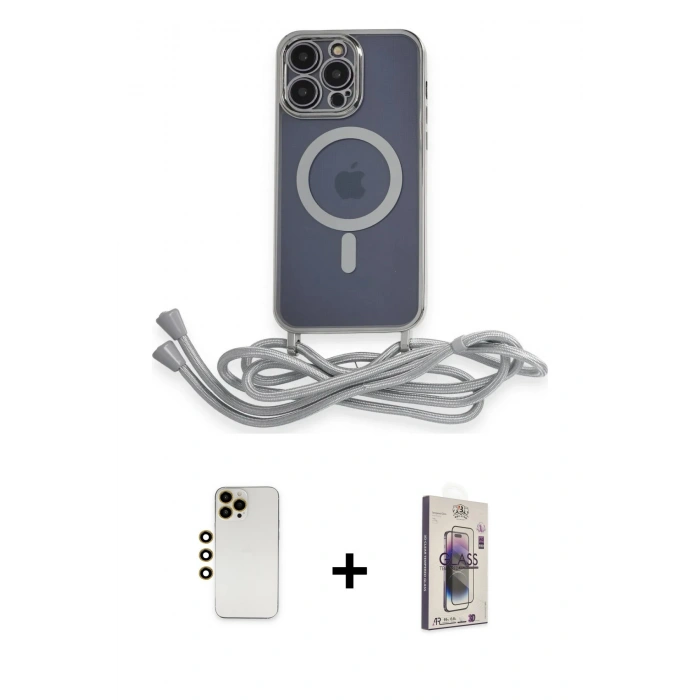 MARSİLYAN™- iPhone 13 Pro Max Kılıf Eksen Özel Seri - Siyah Bilvis 3D Cam Ekran Koruyucu + Shine Kamera Lens - GD