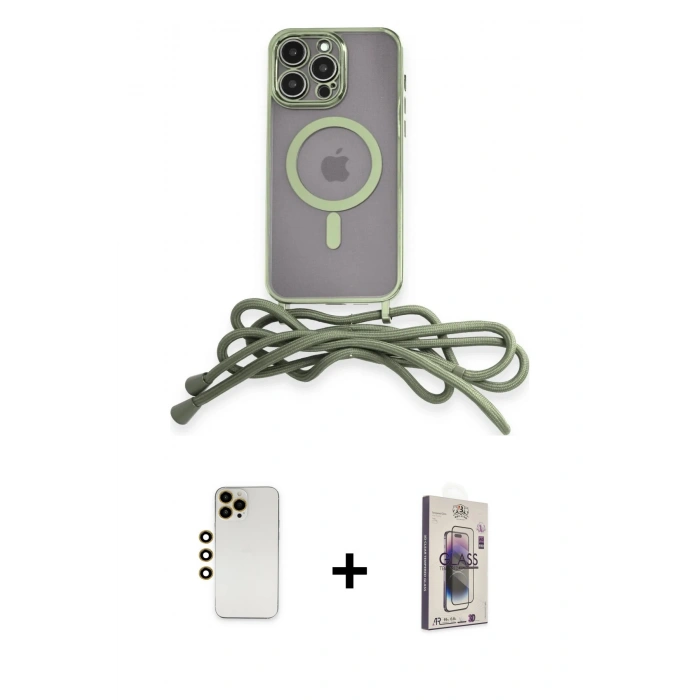 MARSİLYAN™- iPhone 13 Pro Max Kılıf Eksen Özel Seri - Siyah Bilvis 3D Cam Ekran Koruyucu + Shine Kamera Lens - GD