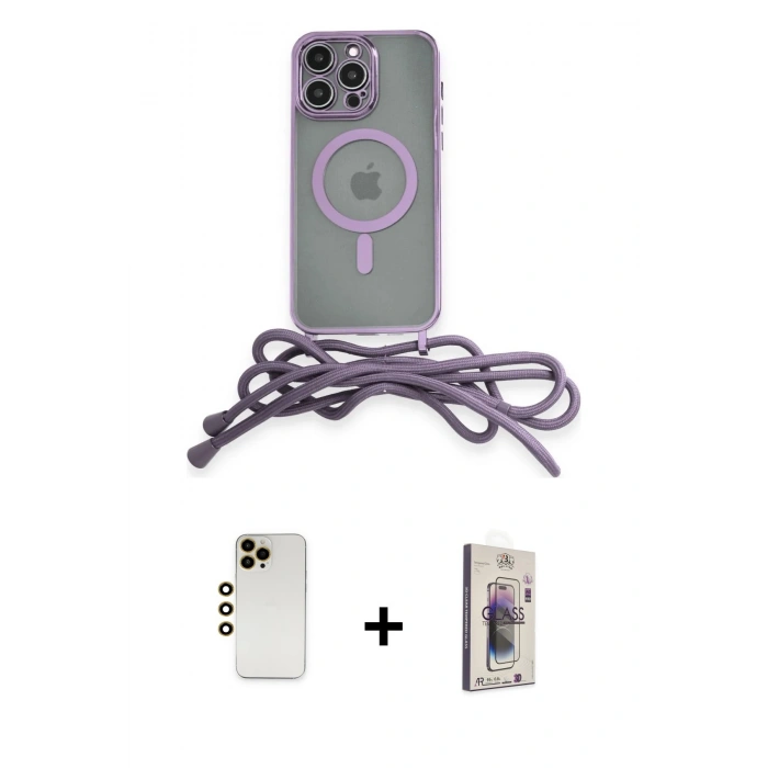 MARSİLYAN™- iPhone 13 Pro Max Kılıf Eksen Özel Seri - Siyah Bilvis 3D Cam Ekran Koruyucu + Shine Kamera Lens - GD