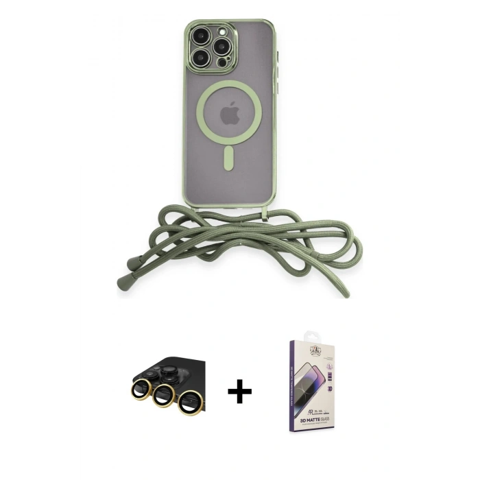 MARSİLYAN™- iPhone 13 Pro Max Kılıf Eksen Özel Seri - Siyah Bilvis 3D Mat Cam Ekran Koruyucu + Raze Metal Kamera Lens - GD