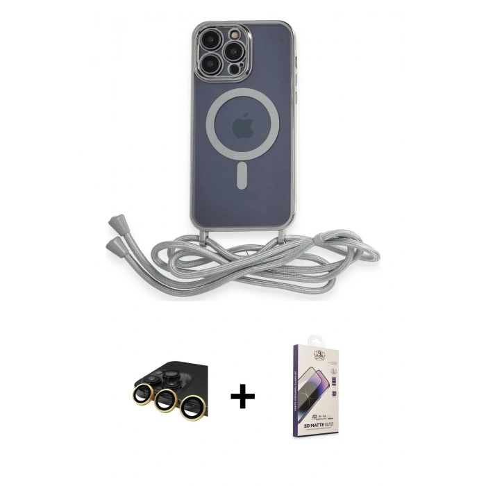 MARSİLYAN™- iPhone 13 Pro Max Kılıf Eksen Özel Seri - Siyah Bilvis 3D Mat Cam Ekran Koruyucu + Raze Metal Kamera Lens - GD