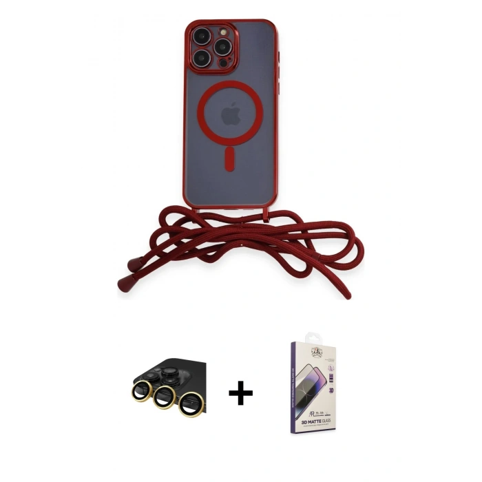 MARSİLYAN™- iPhone 13 Pro Max Kılıf Eksen Özel Seri - Siyah Bilvis 3D Mat Cam Ekran Koruyucu + Raze Metal Kamera Lens - GD