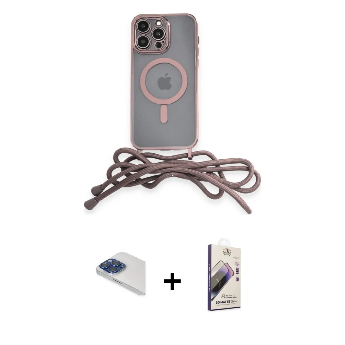 MARSİLYAN™- iPhone 13 Pro Max Kılıf Eksen Özel Seri - Siyah Bilvis 3D Mat Cam Ekran Koruyucu + Lacivert Pers Alüminyum Kamera Lens