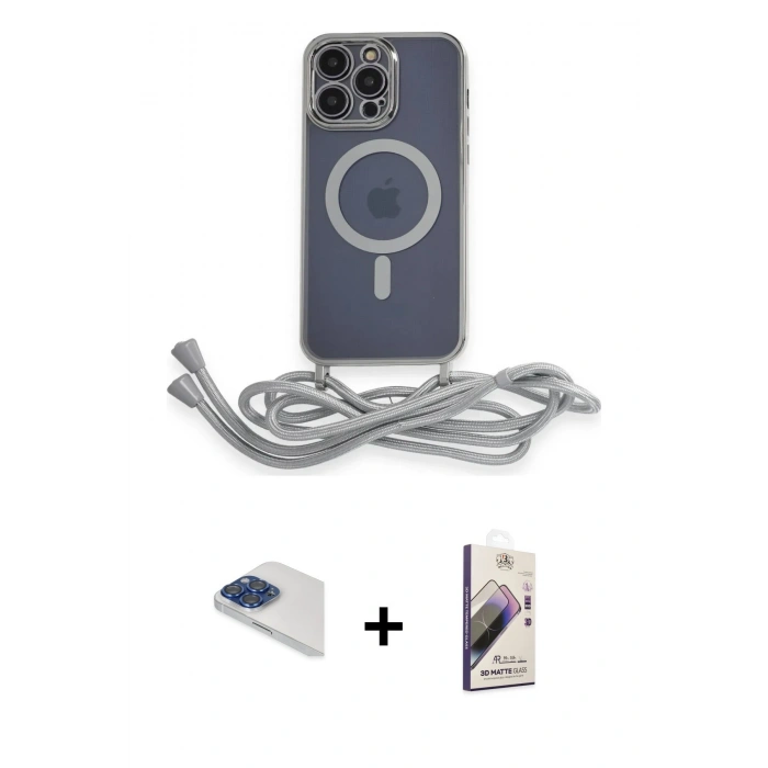 MARSİLYAN™- iPhone 13 Pro Max Kılıf Eksen Özel Seri - Siyah Bilvis 3D Mat Cam Ekran Koruyucu + Lacivert Pers Alüminyum Kamera Lens