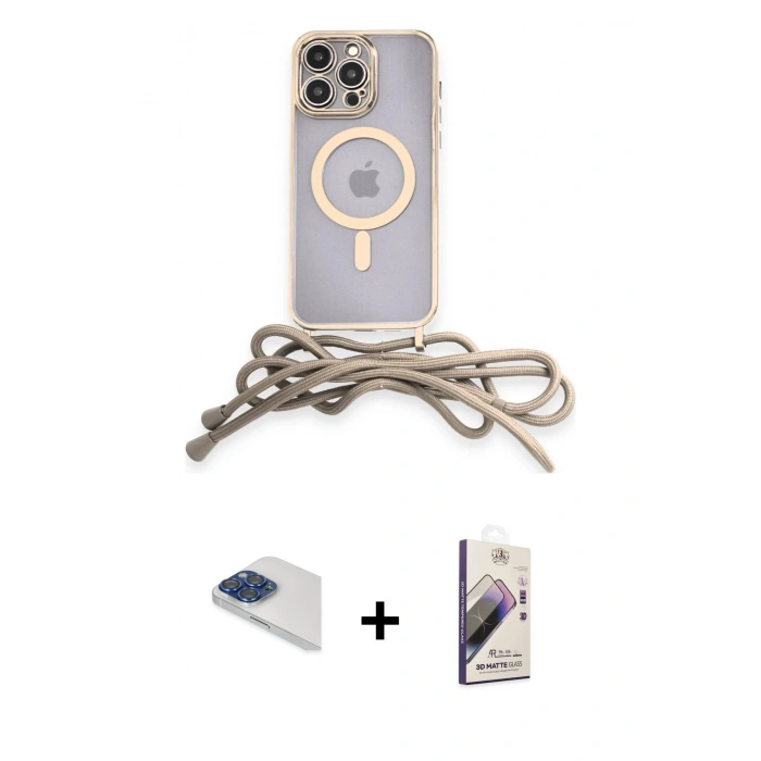 MARSİLYAN™- iPhone 13 Pro Max Kılıf Eksen Özel Seri - Siyah Bilvis 3D Mat Cam Ekran Koruyucu + Lacivert Pers Alüminyum Kamera Lens