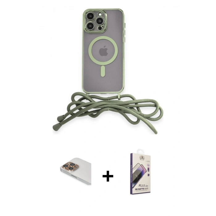 MARSİLYAN™- iPhone 13 Pro Max Kılıf Eksen Özel Seri - Siyah Bilvis 3D Mat Cam Ekran Koruyucu + Pers Alüminyum Kamera Lens - GD