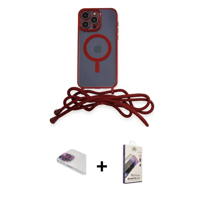 MARSİLYAN™- iPhone 13 Pro Max Kılıf Eksen Özel Seri - Siyah Bilvis 3D Mat Cam Ekran Koruyucu + Pers Alüminyum Kamera Lens - GI