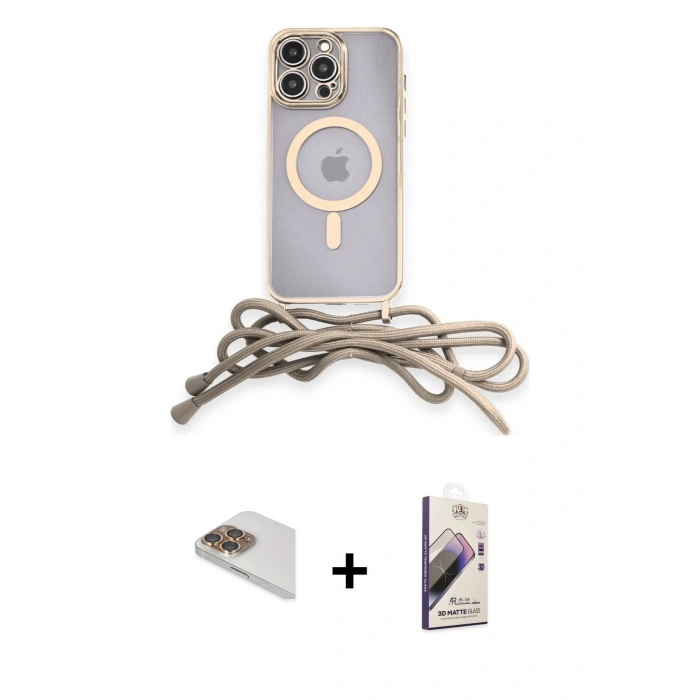MARSİLYAN™- iPhone 13 Pro Max Kılıf Eksen Özel Seri - Siyah Bilvis 3D Mat Cam Ekran Koruyucu + Pers Alüminyum Kamera Lens - GD