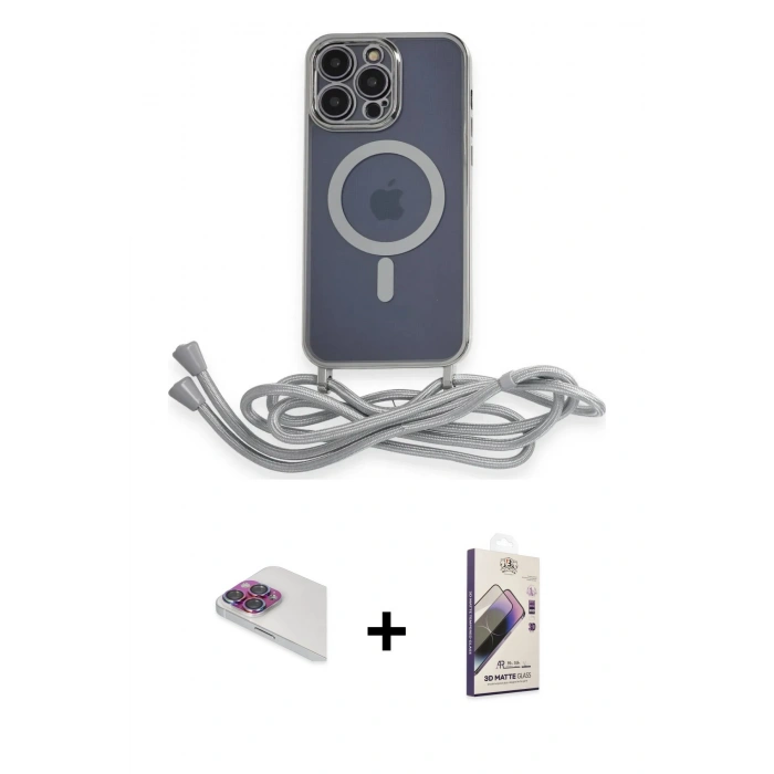 MARSİLYAN™- iPhone 13 Pro Max Kılıf Eksen Özel Seri - Siyah Bilvis 3D Mat Cam Ekran Koruyucu + Pers Alüminyum Kamera Lens - GI