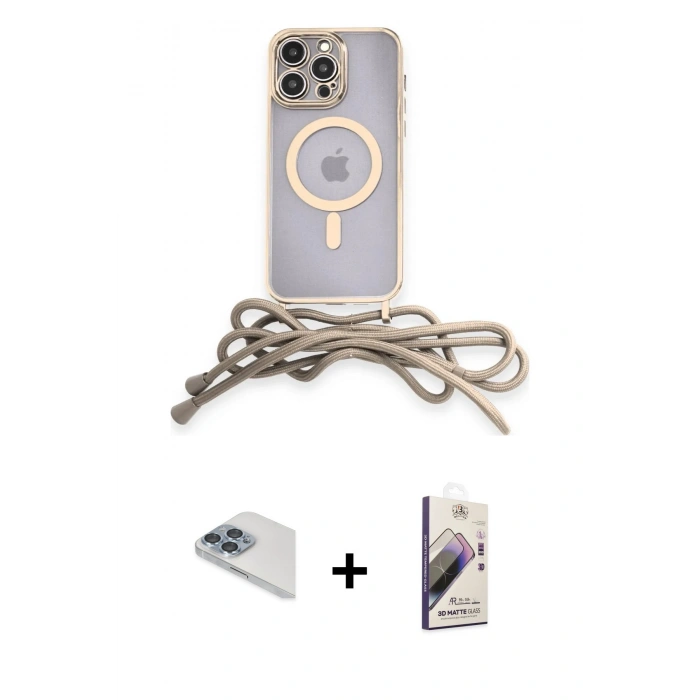 MARSİLYAN™- iPhone 13 Pro Max Kılıf Eksen Özel Seri - Siyah Bilvis 3D Mat Cam Ekran Koruyucu + Pers Alüminyum Kamera Lens - SABE