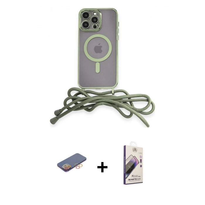 MARSİLYAN™- iPhone 13 Pro Max Kılıf Eksen Özel Seri - Siyah Bilvis 3D Mat Cam Ekran Koruyucu + Renkli Kamera Lens Koruma Cam - TU