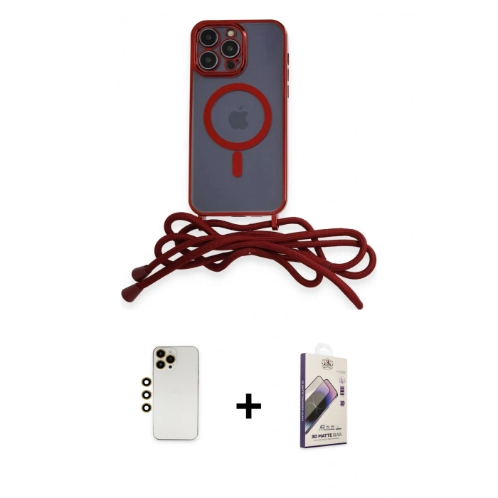 MARSİLYAN™- iPhone 13 Pro Max Kılıf Eksen Özel Seri - Siyah Bilvis 3D Mat Cam Ekran Koruyucu + Shine Kamera Lens - GD