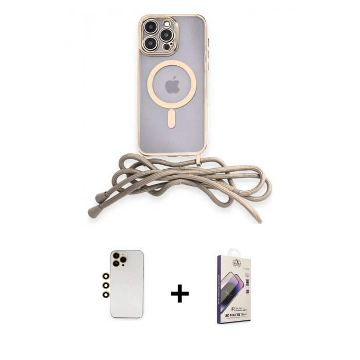 MARSİLYAN™- iPhone 13 Pro Max Kılıf Eksen Özel Seri - Siyah Bilvis 3D Mat Cam Ekran Koruyucu + Shine Kamera Lens - GD