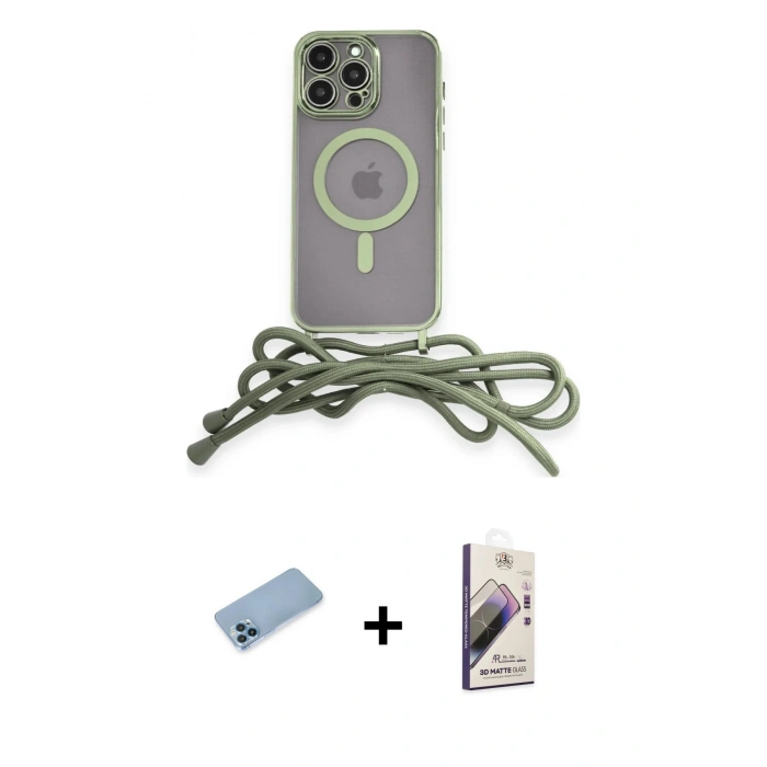 MARSİLYAN™- iPhone 13 Pro Max Kılıf Eksen Özel Seri - Siyah Bilvis 3D Mat Cam Ekran Koruyucu + Shine Kamera Lens Koruma Cam - MI