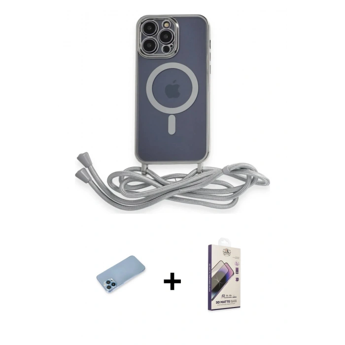 MARSİLYAN™- iPhone 13 Pro Max Kılıf Eksen Özel Seri - Siyah Bilvis 3D Mat Cam Ekran Koruyucu + Shine Kamera Lens Koruma Cam - MI