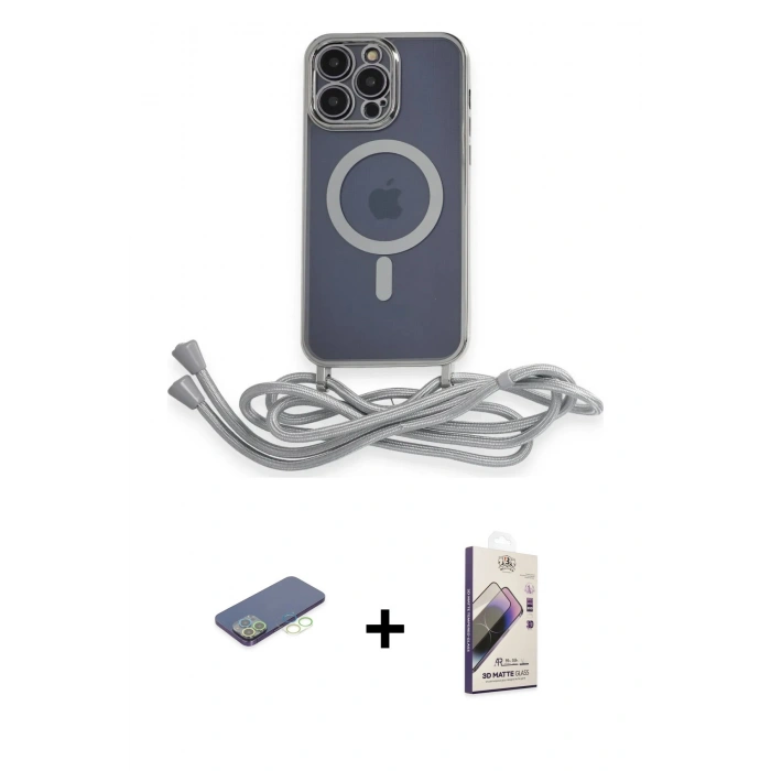 MARSİLYAN™- iPhone 13 Pro Max Kılıf Eksen Özel Seri - Siyah Bilvis 3D Mat Cam Ekran Koruyucu + Renkli Kamera Lens Koruma Cam - YL
