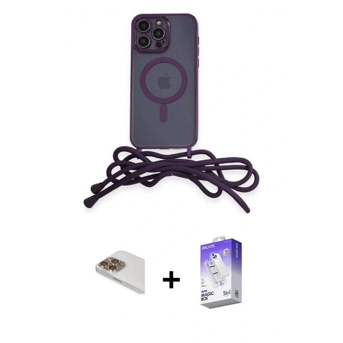 MARSİLYAN™- iPhone 13 Pro Max Kılıf Eksen Özel Seri - Siyah Bilvis 5in1 3D Magic Cam Ekran Koruyucu + Pers Alüminyum Kamera Lens - GD