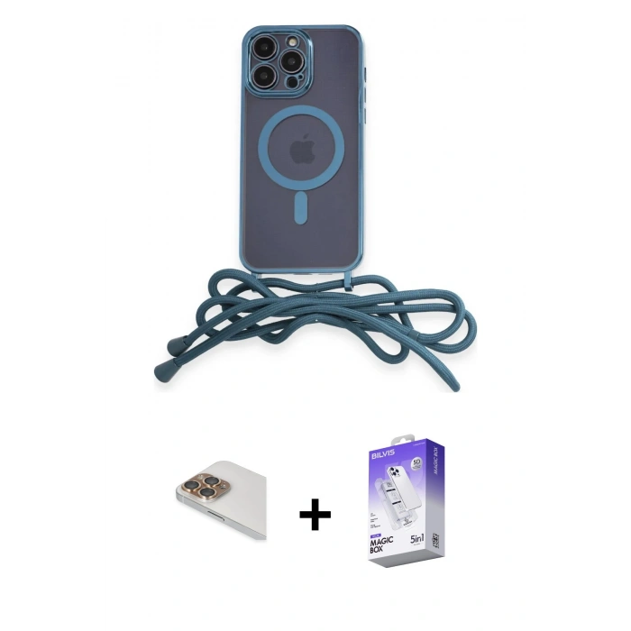 MARSİLYAN™- iPhone 13 Pro Max Kılıf Eksen Özel Seri - Siyah Bilvis 5in1 3D Magic Cam Ekran Koruyucu + Pers Alüminyum Kamera Lens - GD