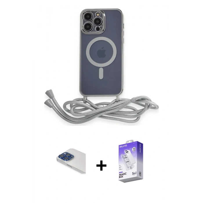 MARSİLYAN™- iPhone 13 Pro Max Kılıf Eksen Özel Seri - Siyah Bilvis 5in1 3D Magic Cam Ekran Koruyucu + Pers Alüminyum Kamera Lens - LT
