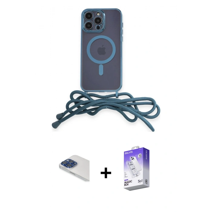 MARSİLYAN™- iPhone 13 Pro Max Kılıf Eksen Özel Seri - Siyah Bilvis 5in1 3D Magic Cam Ekran Koruyucu + Pers Alüminyum Kamera Lens - LT