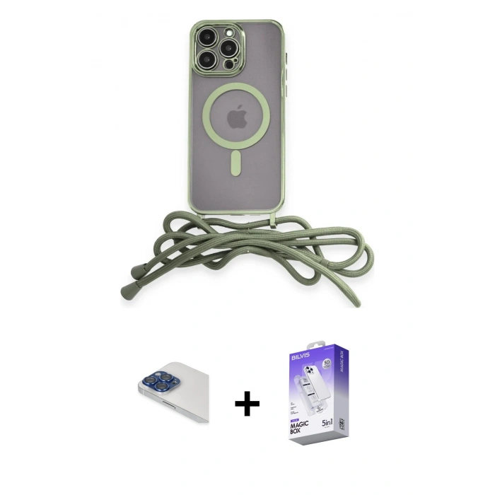 MARSİLYAN™- iPhone 13 Pro Max Kılıf Eksen Özel Seri - Siyah Bilvis 5in1 3D Magic Cam Ekran Koruyucu + Pers Alüminyum Kamera Lens - LT