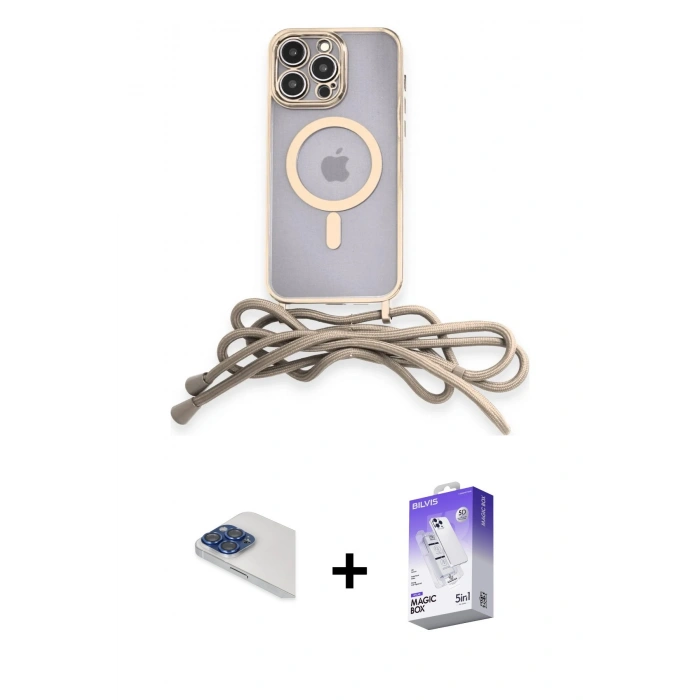MARSİLYAN™- iPhone 13 Pro Max Kılıf Eksen Özel Seri - Siyah Bilvis 5in1 3D Magic Cam Ekran Koruyucu + Pers Alüminyum Kamera Lens - LT
