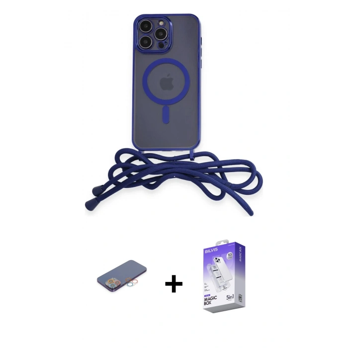 MARSİLYAN™- iPhone 13 Pro Max Kılıf Eksen Özel Seri - Siyah Bilvis 5in1 3D Magic Cam Ekran Koruyucu + Pembe Renkli Kamera Lens Koruma Cam
