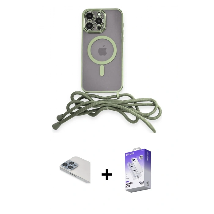 MARSİLYAN™- iPhone 13 Pro Max Kılıf Eksen Özel Seri - Siyah Bilvis 5in1 3D Magic Cam Ekran Koruyucu + Pers Alüminyum Kamera Lens - SABE
