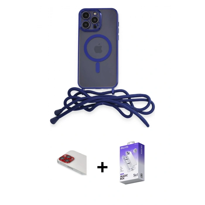 MARSİLYAN™- iPhone 13 Pro Max Kılıf Eksen Özel Seri - Siyah Bilvis 5in1 3D Magic Cam Ekran Koruyucu + Pers Alüminyum Kamera Lens - KI
