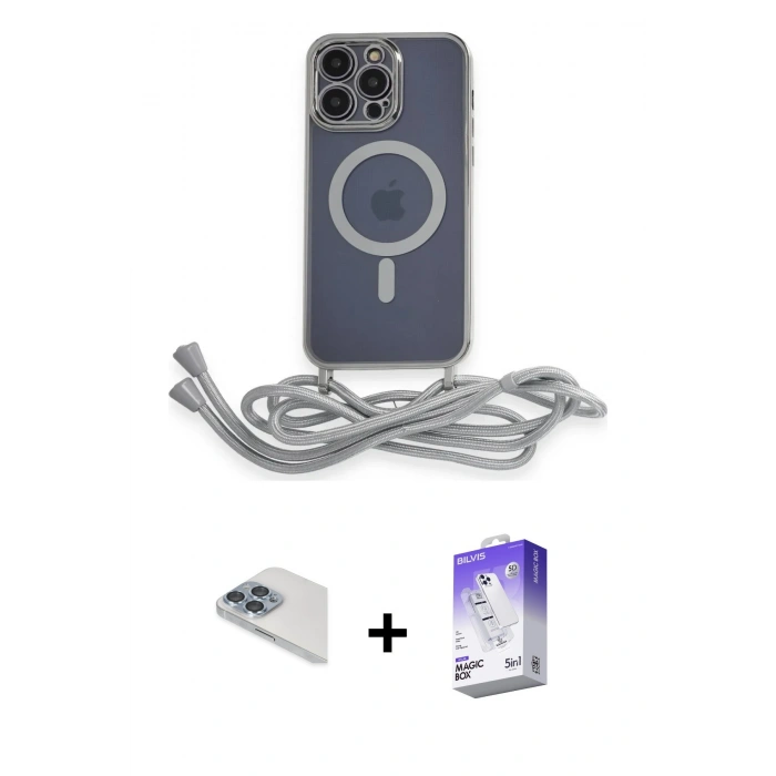 MARSİLYAN™- iPhone 13 Pro Max Kılıf Eksen Özel Seri - Siyah Bilvis 5in1 3D Magic Cam Ekran Koruyucu + Pers Alüminyum Kamera Lens - SABE