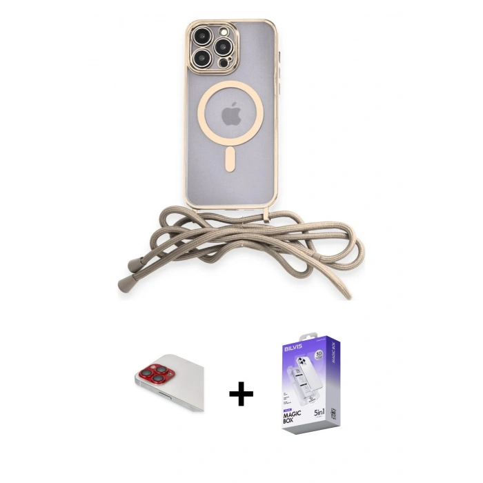 MARSİLYAN™- iPhone 13 Pro Max Kılıf Eksen Özel Seri - Siyah Bilvis 5in1 3D Magic Cam Ekran Koruyucu + Pers Alüminyum Kamera Lens - KI