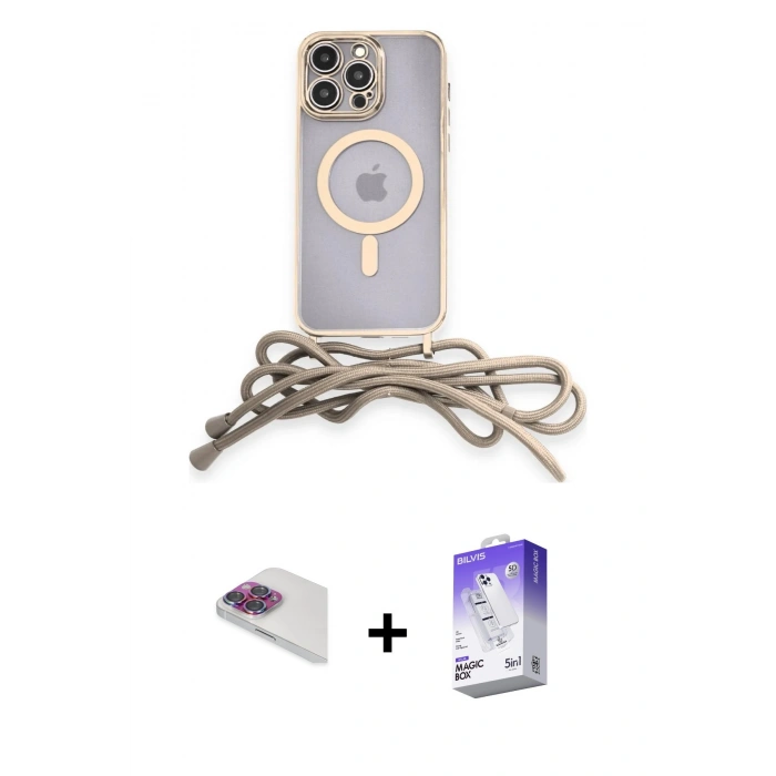 MARSİLYAN™- iPhone 13 Pro Max Kılıf Eksen Özel Seri - Siyah Bilvis 5in1 3D Magic Cam Ekran Koruyucu + Pers Alüminyum Kamera Lens - GI