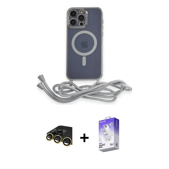 MARSİLYAN™- iPhone 13 Pro Max Kılıf Eksen Özel Seri - Siyah Bilvis 5in1 3D Magic Cam Ekran Koruyucu + Raze Metal Kamera Lens - GD
