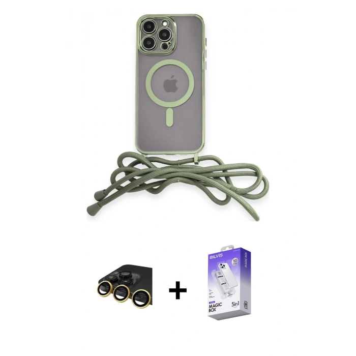 MARSİLYAN™- iPhone 13 Pro Max Kılıf Eksen Özel Seri - Siyah Bilvis 5in1 3D Magic Cam Ekran Koruyucu + Raze Metal Kamera Lens - GD