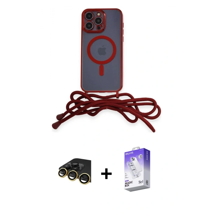 MARSİLYAN™- iPhone 13 Pro Max Kılıf Eksen Özel Seri - Siyah Bilvis 5in1 3D Magic Cam Ekran Koruyucu + Raze Metal Kamera Lens - GD