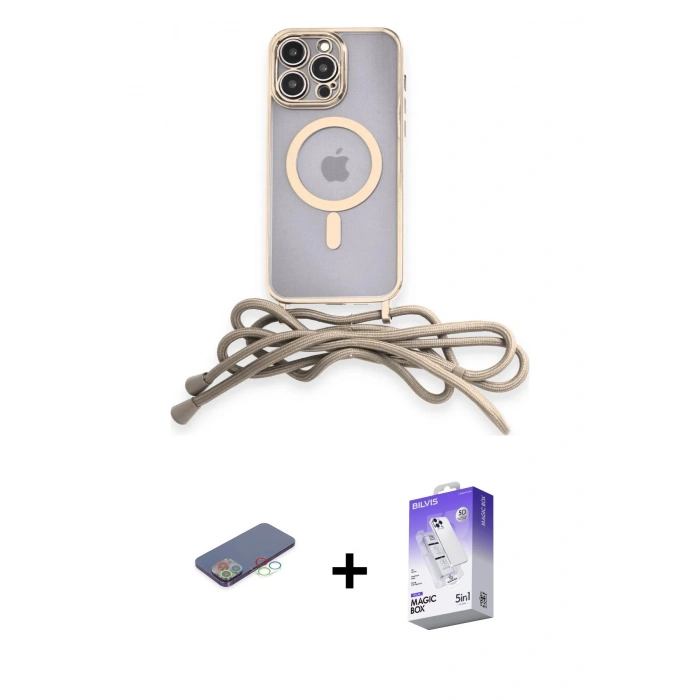 MARSİLYAN™- iPhone 13 Pro Max Kılıf Eksen Özel Seri - Siyah Bilvis 5in1 3D Magic Cam Ekran Koruyucu + Renkli Kamera Lens Koruma Cam - MI