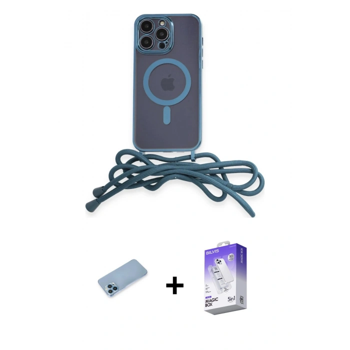 MARSİLYAN™- iPhone 13 Pro Max Kılıf Eksen Özel Seri - Siyah Bilvis 5in1 3D Magic Cam Ekran Koruyucu + Shine Kamera Lens Koruma Cam - MI