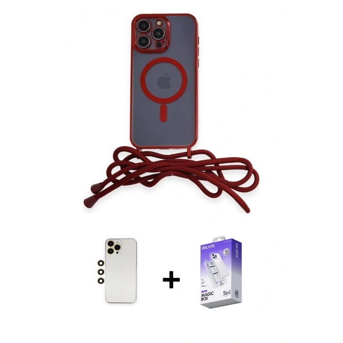 MARSİLYAN™- iPhone 13 Pro Max Kılıf Eksen Özel Seri - Siyah Bilvis 5in1 3D Magic Cam Ekran Koruyucu + Shine Kamera Lens - GD