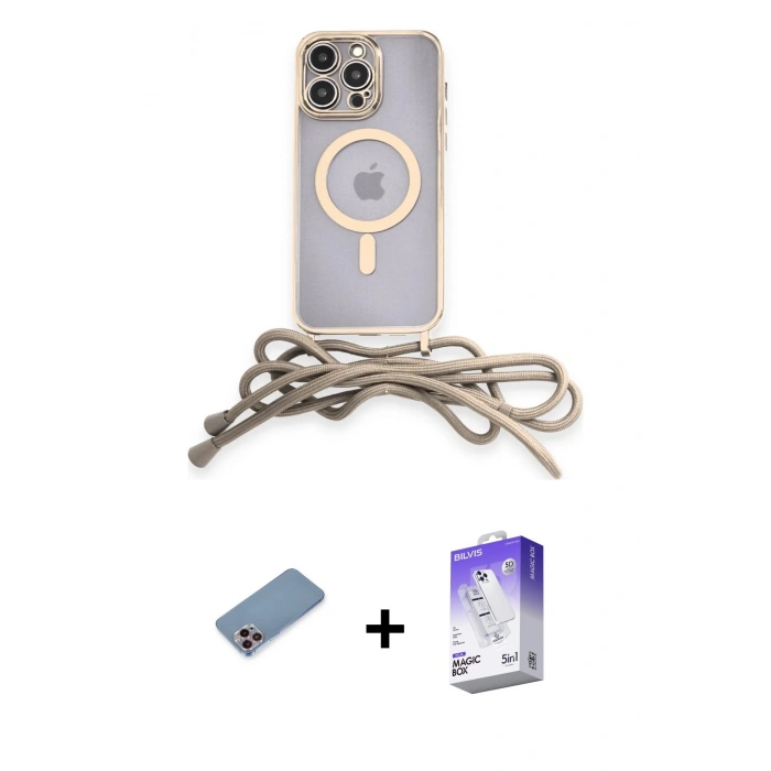 MARSİLYAN™- iPhone 13 Pro Max Kılıf Eksen Özel Seri - Siyah Bilvis 5in1 3D Magic Cam Ekran Koruyucu + Shine Kamera Lens Koruma Cam - PE