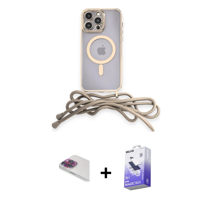 MARSİLYAN™- iPhone 13 Pro Max Kılıf Eksen Özel Seri - Siyah Bilvis 5in1 5D Magic Hayalet Cam Ekran Koruyucu + Pers Alüminyum Kamera Lens - GI