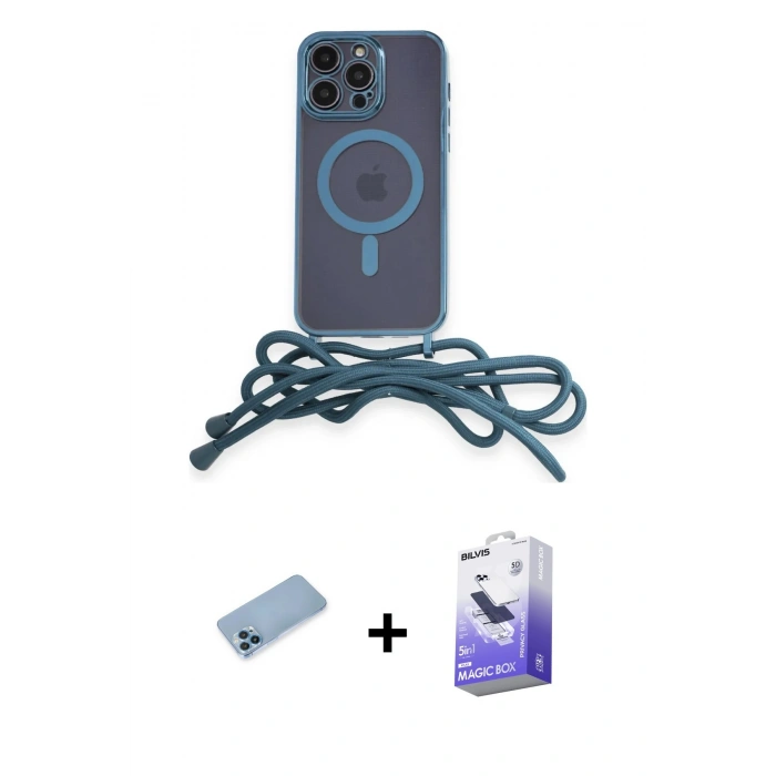 MARSİLYAN™- iPhone 13 Pro Max Kılıf Eksen Özel Seri - Siyah Bilvis 5in1 5D Magic Hayalet Cam Ekran Koruyucu + Shine Kamera Lens Koruma Cam - MI