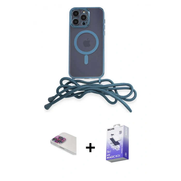 MARSİLYAN™- iPhone 13 Pro Max Kılıf Eksen Özel Seri - Siyah Bilvis 5in1 5D Magic Hayalet Cam Ekran Koruyucu + Pers Alüminyum Kamera Lens - GI