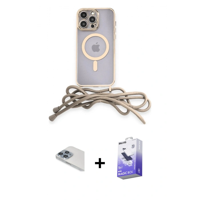 MARSİLYAN™- iPhone 13 Pro Max Kılıf Eksen Özel Seri - Siyah Bilvis 5in1 5D Magic Hayalet Cam Ekran Koruyucu + Pers Alüminyum Kamera Lens - SABE
